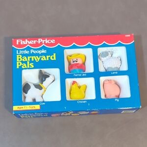 Vintage 1990 Fisher Price Little People Barnyard Pals #2358 Farmer Jed Chicken